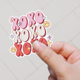 Retro XOXO Happy Valentijnsdag Vinyl Sticker