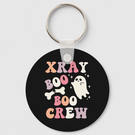 Retro Xray Boo Boo Crew Ghost X-ray Technician Hal Sleutelhanger (Voorkant)