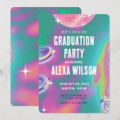 Retro y2k afstudeerfeest kaart (Voorkant / Achterkant)