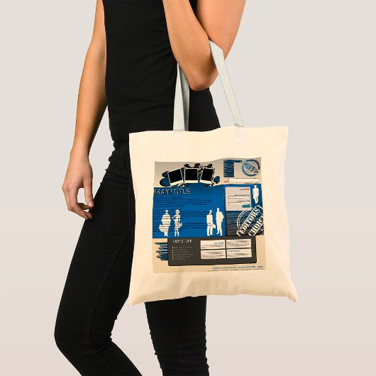 Retro Y2K Blauwe Grunge Website Lay-out Tote Bag