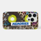 Retro Y2K Cassette Tape 1980s Leopard Print aesthe iPhone Hoesje (Achterkant horizontaal)