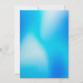 Retro Y2K Cyber Blue Neon Photo Graduation Aankondiging (Achterkant)