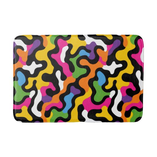 Retro y2k Esthetische Funky Swirls Kleurrijk Abstr Badmat (Voorkant)
