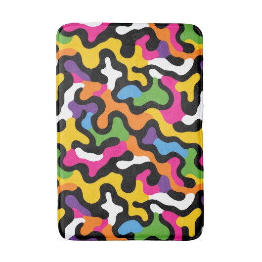 Retro y2k Esthetische Funky Swirls Kleurrijk Abstr Badmat (Voorkant Verticaal)