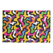 Retro y2k Esthetische Funky Swirls Kleurrijk Abstr Kussensloop (Achterkant)