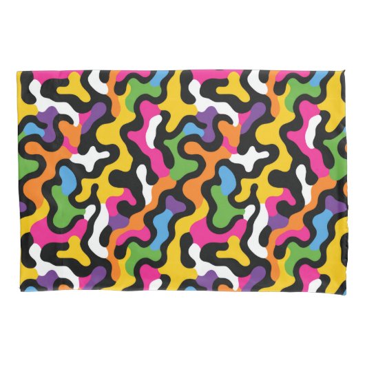 Retro y2k Esthetische Funky Swirls Kleurrijk Abstr Kussensloop (Voorkant)