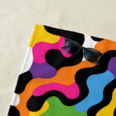 Retro y2k Esthetische Kleurrijke Swirls Abstracte  Strandlaken (In situ)