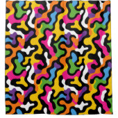 Retro y2k Esthetische Kleurrijke Swirls Funky Abst Douchegordijn (Voorkant)
