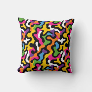 Retro y2k Esthetische Kleurrijke Swirls Funky Abst Kussen
