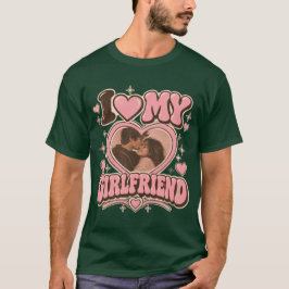 Retro Y2K "Ik hou van mijn vriendin" aangepast har T-shirt