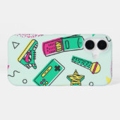 Retro Y2K Memphis Tech Pop iPhone 16 Hoesje (Achterkant horizontaal)