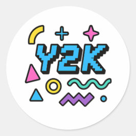 Retro Y2K Pixel Aesthetische Ronde Sticker 2000s