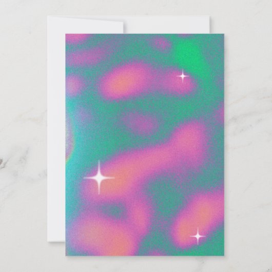 Retro y2k verjaardagsfeestuitnodiging kaart (Achterkant)