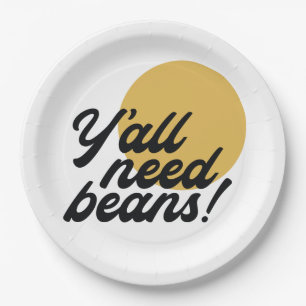 Retro 'Y all need Beans' Bean Protocol Papieren Bordje