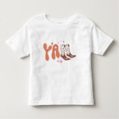 Retro "Y-all" Toddler T-Shirt met Boot Design (Voorkant)