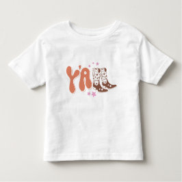 Retro "Y-all" Toddler T-Shirt met Boot Design