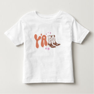 Retro "Y-all" Toddler T-Shirt met Boot Design