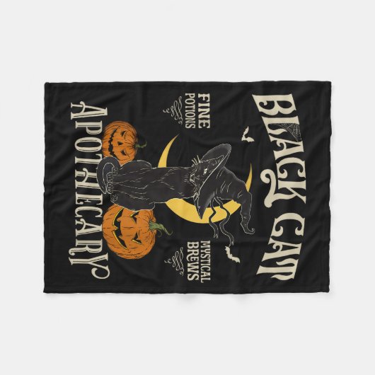 Retro Y Halloween Costume Black Cat M Athecary  Fleece Deken (Voorkant (Horizontaal))