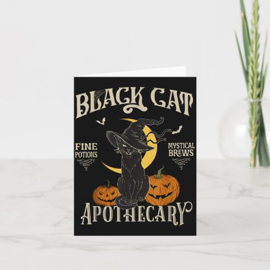 Retro Y Halloween Costume Black Cat M Athecary  Kaart (Voorkant)