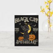 Retro Y Halloween Costume Black Cat M Athecary  Kaart (Gele Bloem)