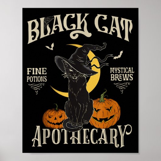 Retro Y Halloween Costume Black Cat M Athecary Poster (Voorkant)