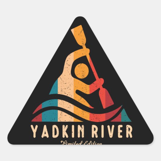 Retro Yadkin River Kayaking Sticker (Voorkant)
