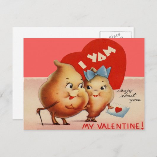 Retro Yam Valentijn Kaart (Voorkant / Achterkant)