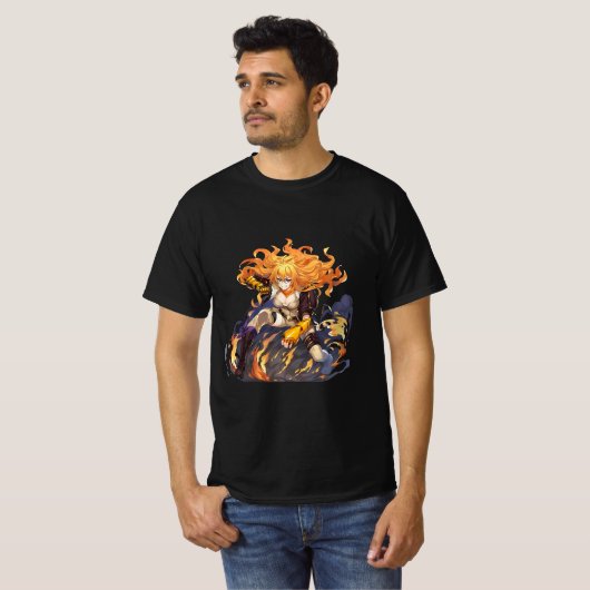 Retro Yang Xiao Long RWBY T-shirt (Voorkant volledig)