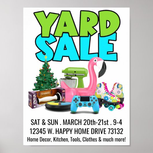 Retro Yard Sale Poster (Voorkant)