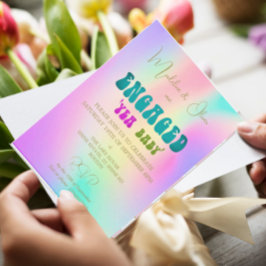 Retro Yea Baby Kleurrijke Uitnodiging voor Betrokk