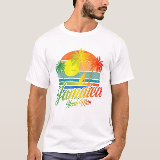 Retro Yeah Mon Jamaica Summer T-shirt (Voorkant)