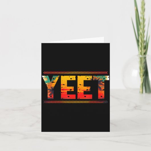 Retro Yeet Funny Saying Quote Slang Men Women Suit Kaart (Voorkant)