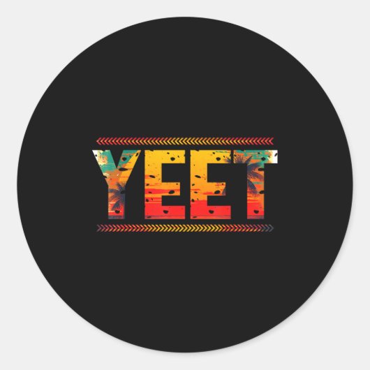 Retro Yeet Funny Saying Quote Slang Men Women Suit Ronde Sticker (Voorkant)