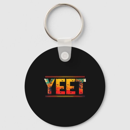 Retro Yeet Grappige Uitdrukking Quote Slang Mannen Sleutelhanger (Voorkant)