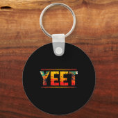 Retro Yeet Grappige Uitdrukking Quote Slang Mannen Sleutelhanger (Voorkant)