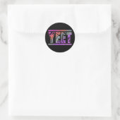 Retro Yeet Shirt Grappig Gezegde Slang Mannen Boy Ronde Sticker (Tas)