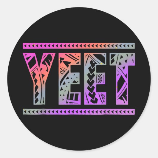 Retro Yeet Shirt Grappig Gezegde Slang Mannen Boy Ronde Sticker (Voorkant)