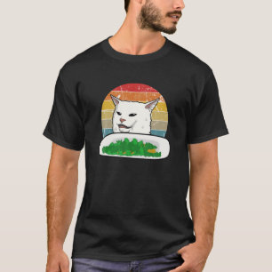 Retro Yelling Vertrouwd Kat Internet Meme Vegan Ki T-shirt