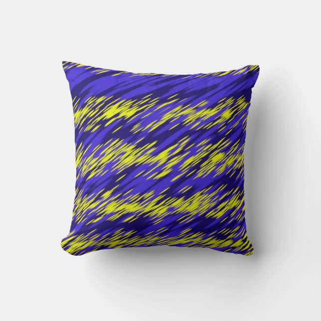 Retro Yellow and blue Abstract stripes geometric  Kussen (Voorkant)