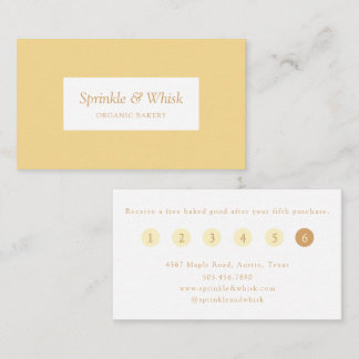 Retro Yellow And Orange Heart Bakery Loyalty  Visitekaartje