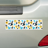 Retro Yellow Black & Aqua Starburst Boomerang Bumpersticker (Op auto)