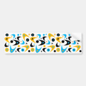 Retro Yellow Black & Aqua Starburst Boomerang Bumpersticker (Voorkant)