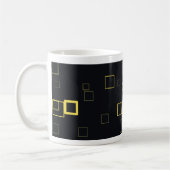 Retro Yellow, Black Pop Squares Art Pattern Mok (Links)