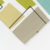 Retro Yellow Blue Abstract Squares Midden Centraal Fleece Deken (Hoek)