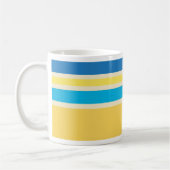 Retro Yellow Blue Cream Stripes Pattern Mok (Links)