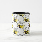 Retro Yellow Bumble Bee Pattern Mok (Midden)
