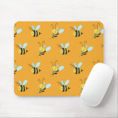 Retro Yellow Bumble Bee Pattern Muismat (Met muis)