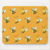 Retro Yellow Bumble Bee Pattern Muismat (Voorkant)
