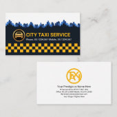 Retro Yellow Check Box City Silhouette Taxi Driver Visitekaartje (Voorkant / Achterkant)
