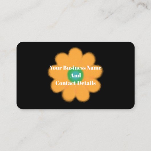 Retro Yellow Daisy Business Loyalty Kaart (Achterkant)